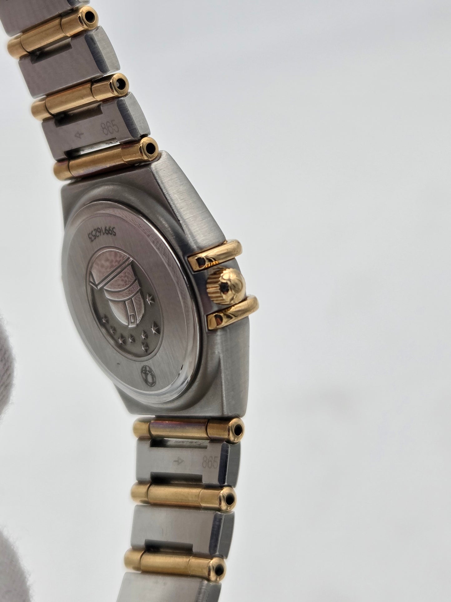 Omega lady constellation 22mm diamonds steel and gold ref 1267.75.00