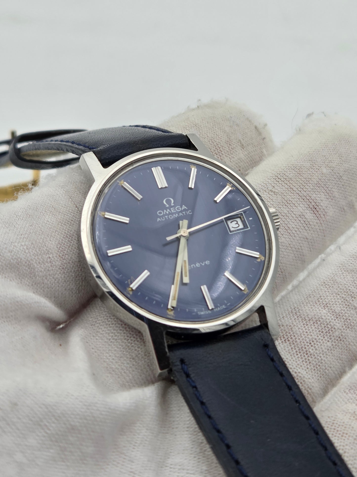Omega 166.0163 geneve 35mm automatic blue dial