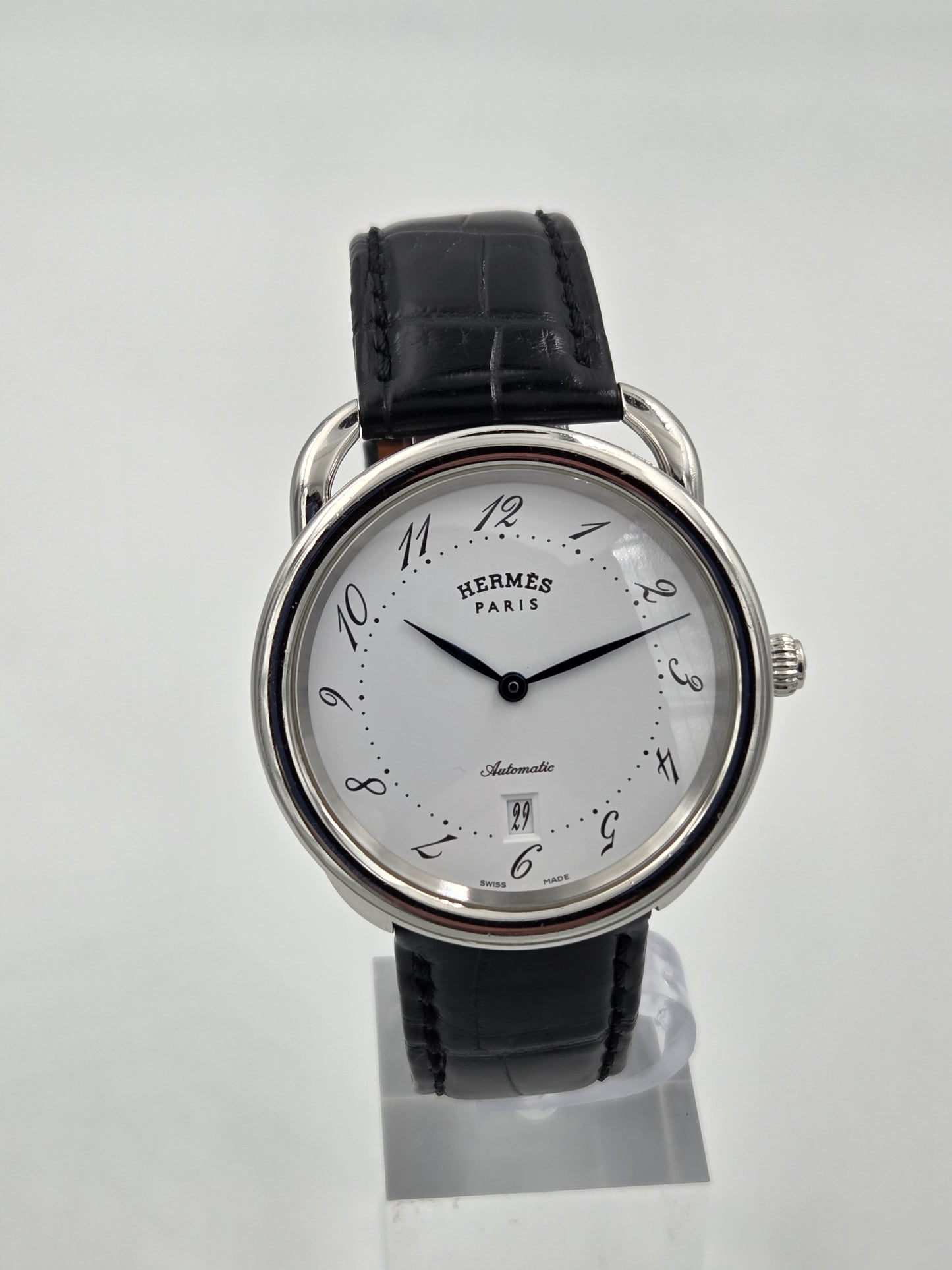 Hermes arceau automatic 41mm ar7.710 white dial