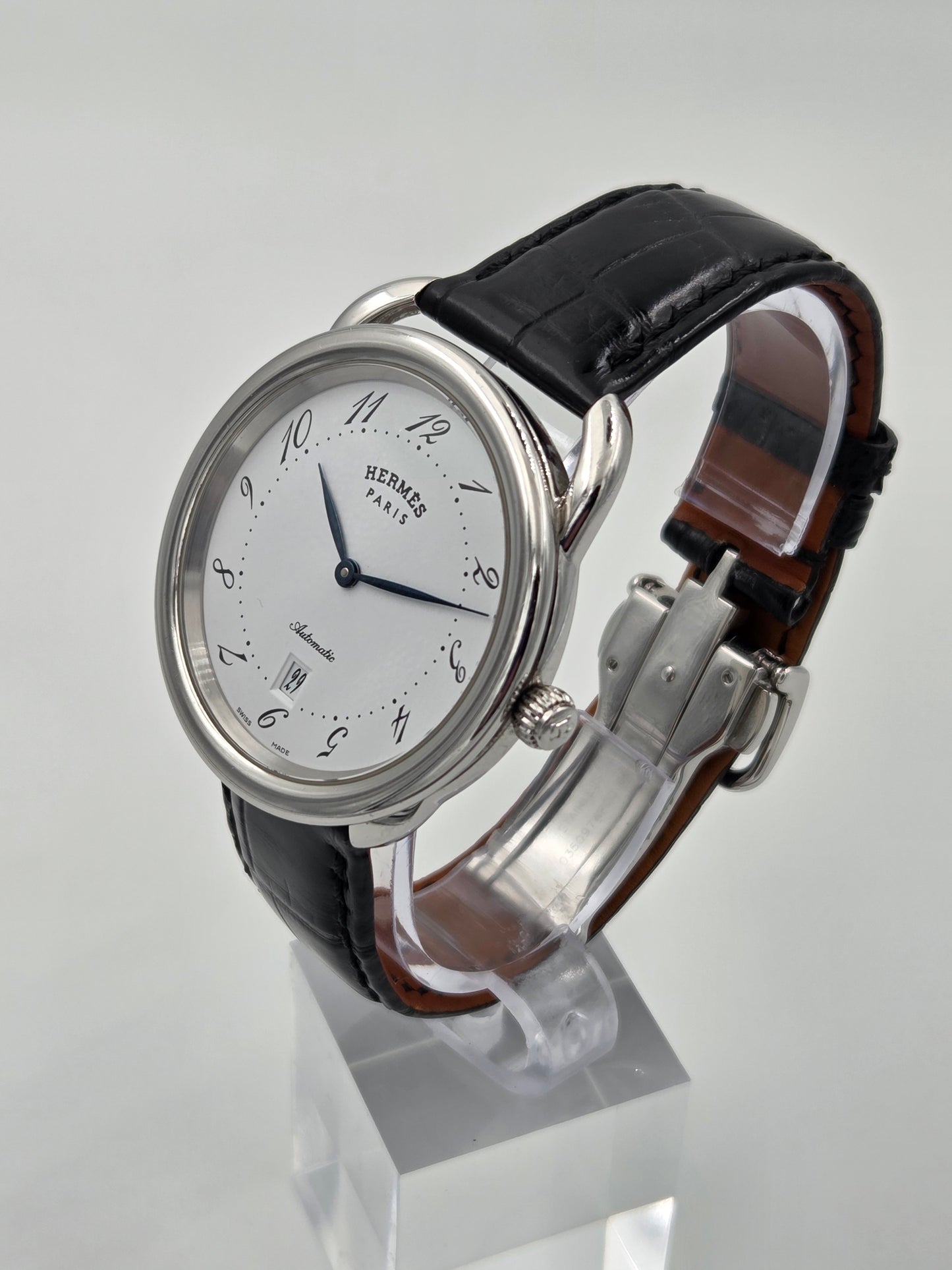 Hermes arceau automatic 41mm ar7.710 white dial