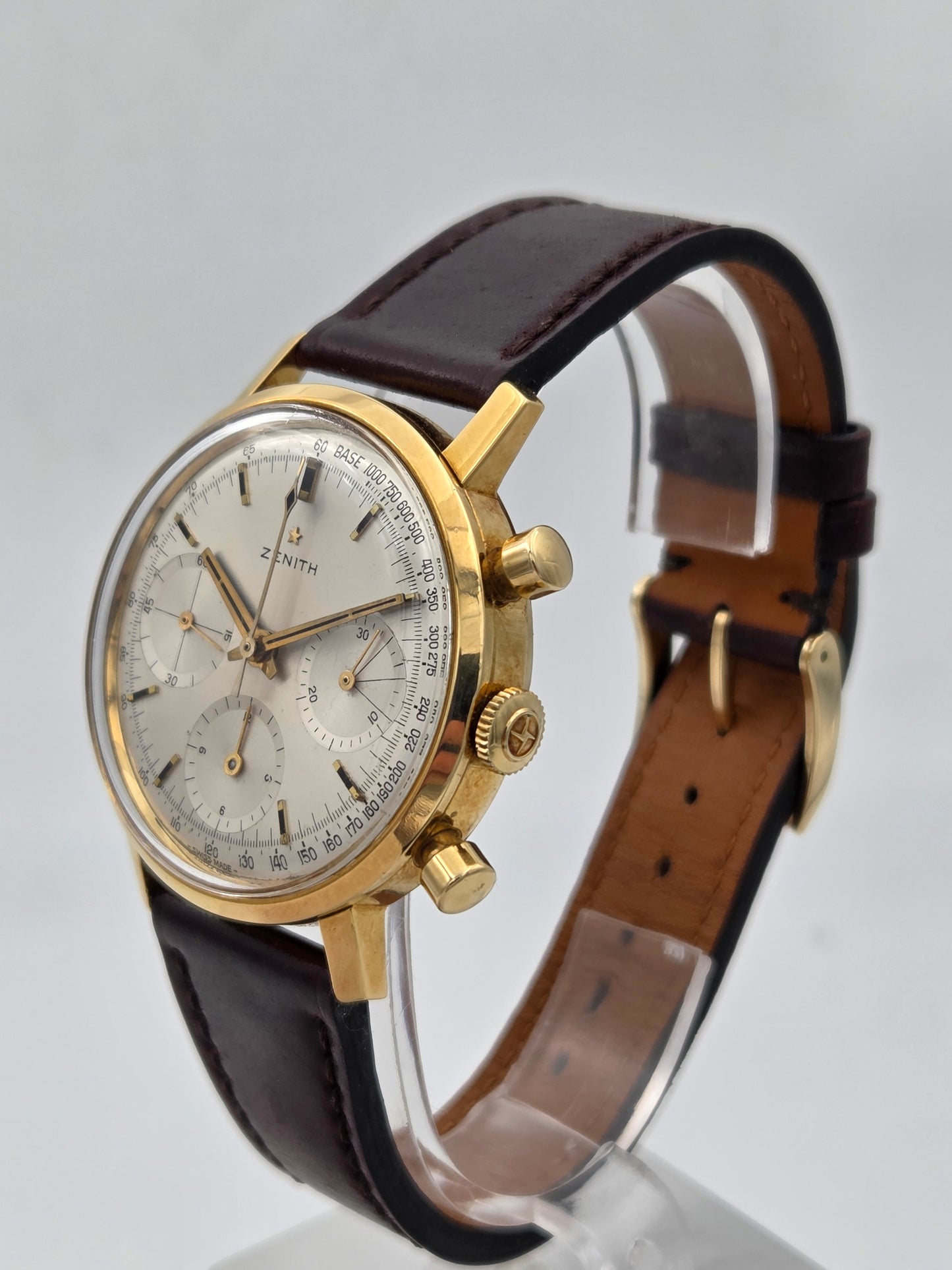 Vintage zenith chronograph stellina 37mm 18k gold cal 146hp 1960