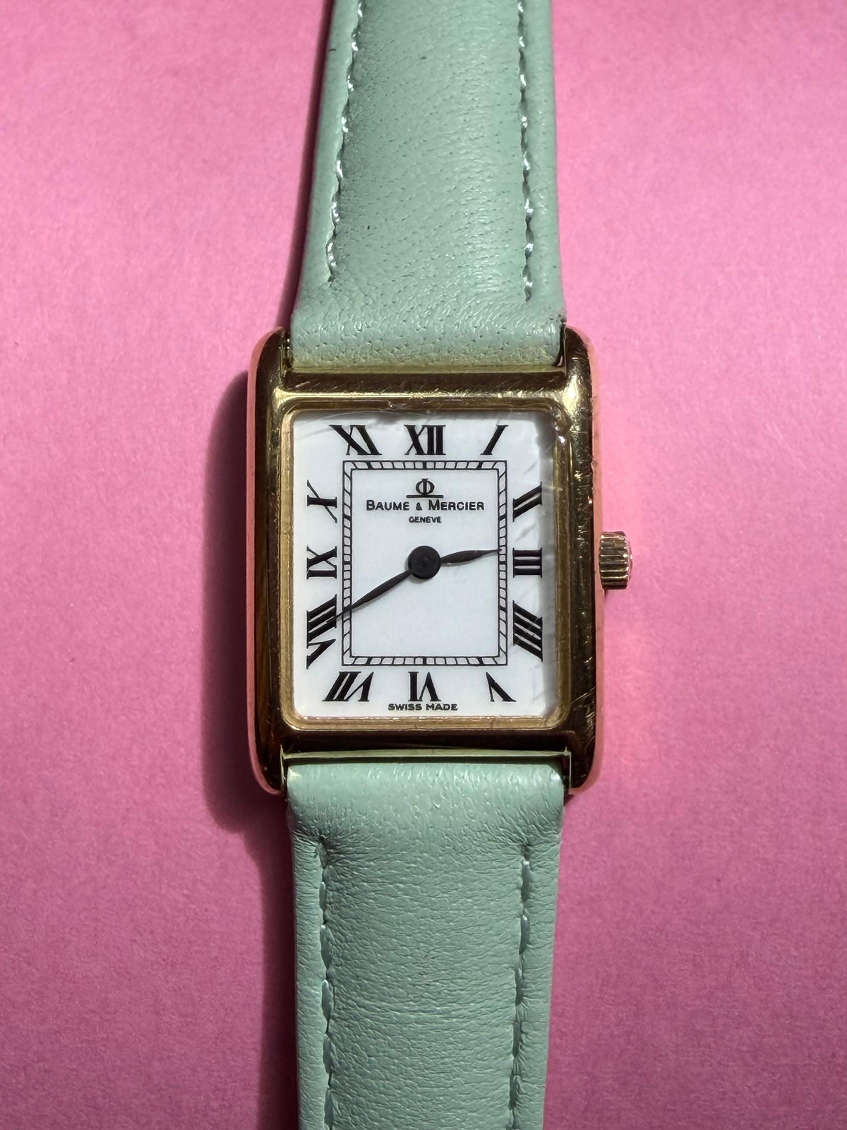 Baume & Mercier “Tank” 18k yellow gold, quartz circa 1990s