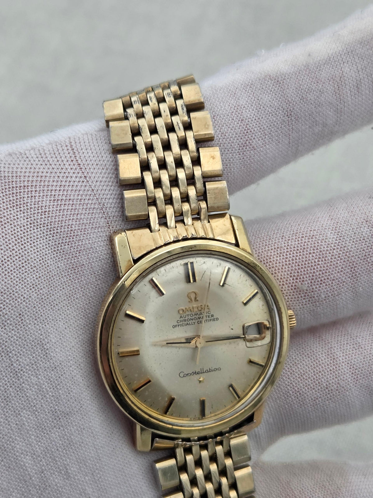 Omega Constellation Serviced Pie pan gold cap (347)