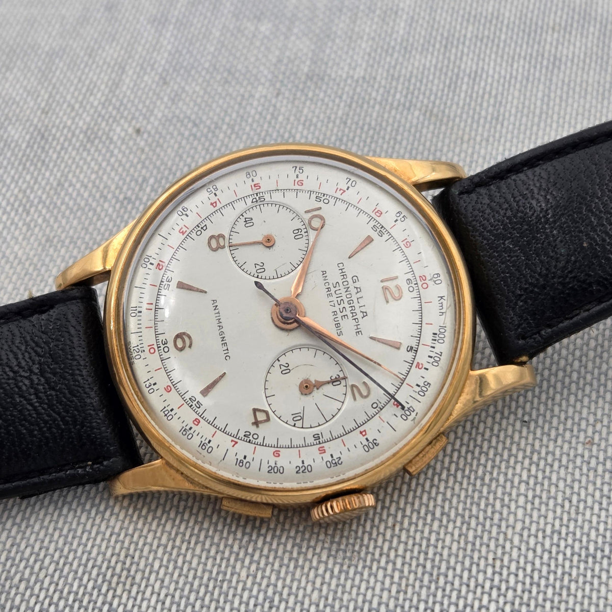 Chronographe Suisse Cie Galia Chronographe suisse galia 18k gold