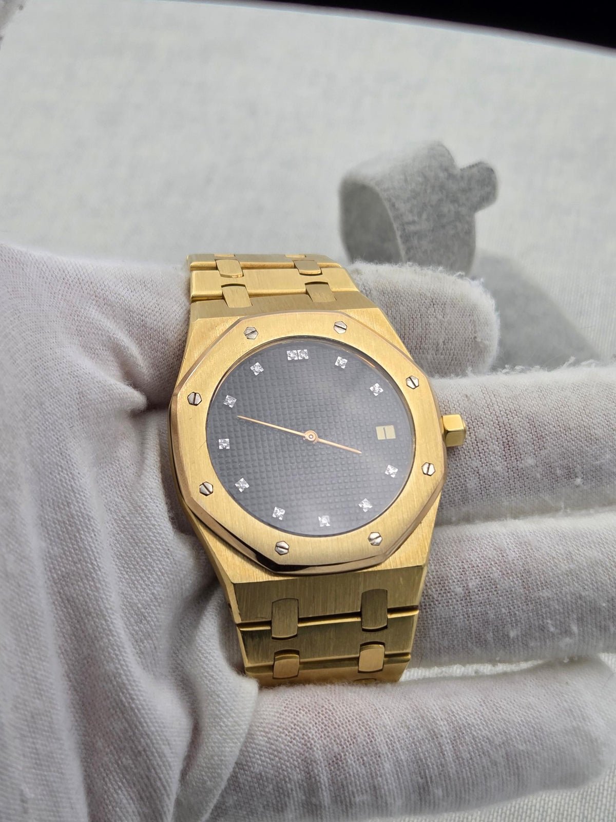 Audemars Piguet Royal Oak Jumbo Extremely Rare black diamonds dial 5402ba