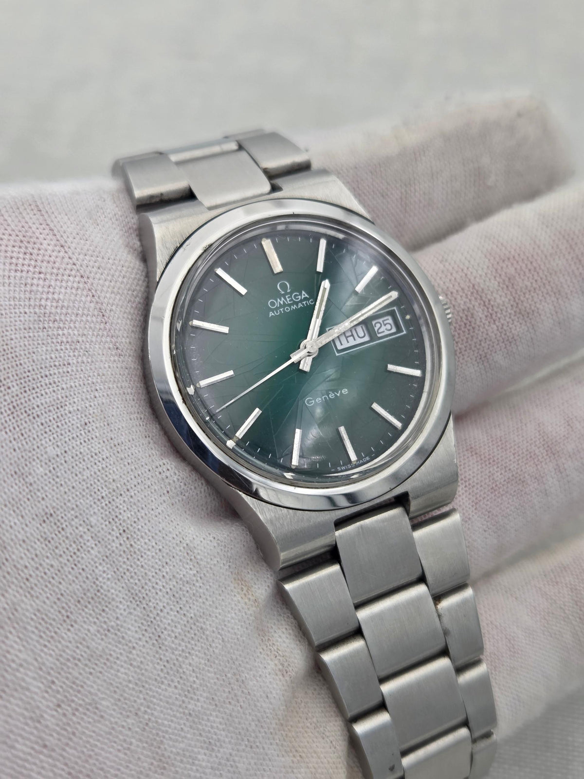 Omega Genève Serviced Day-date green spider dial Genève