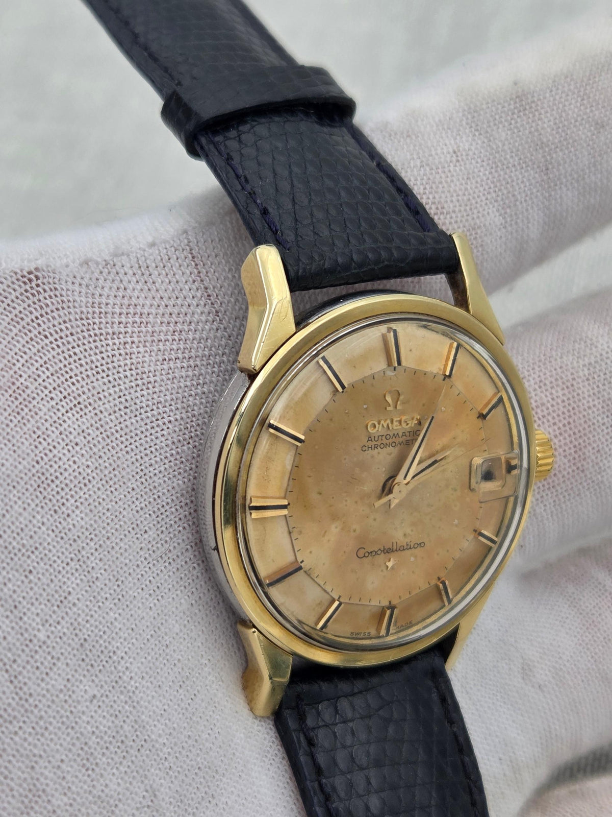 Omega Constellation Serviced Pie pan dogleg gold cap (452)
